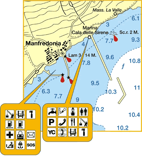 Cartina Marina Batimetrica di Manfredonia